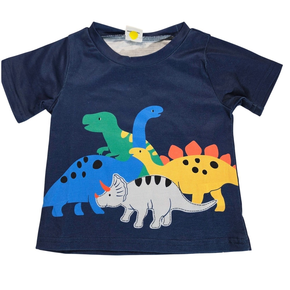 PatPat NWOT Navy Blue Dinosaur Graphic T-Shirt Kids 6-9 Months Short Sleeve